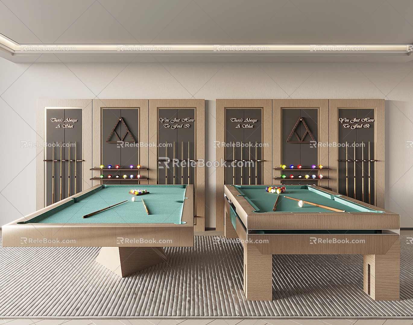 Modern billiard table billiard pole stand 3d model