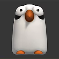 Cute Penguin Shaped Decor Figurines In White And Black With Orange Beak And Feet
