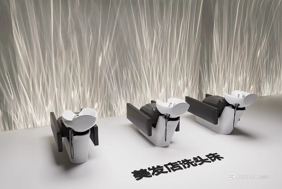 Modern Commercial Hair Salon Shampoo Beds With Stylish Design And Durable Structure 3d model 