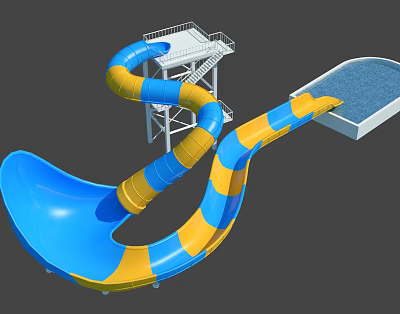 Modern Slide Water Park Slide 3d model
