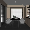 Restaurant Dining Table and Chair Island Table Island Table Dining Table Round Table and Chair Tableware Sideboard 3d model