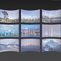 Diverse Scenic Views Featuring Natural Landscapes Urban Skylines And Snowy Mountains