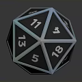 Shiny Blue And Silver Twenty Sided Polyhedral Dice For Tabletop Games