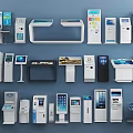 Public Facilities Featuring Various Modern Self Service Kiosks For Public Use 3d model