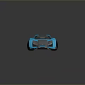 Blue Futuristic Sports Car With Sleek Exterior And Transparent Roof Design