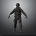 Zombie Soldier Undead Character In Tactical Military Gear With Clawed Hands And Bloody Details