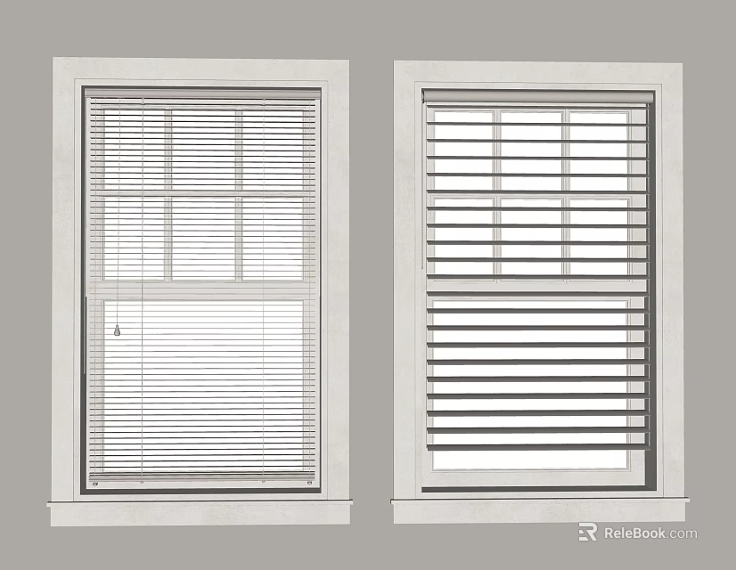 Modern Home Interior Window Blinds With Different Color Options For Windows 3d model 