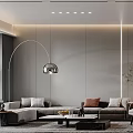 Modern Living And Dining Room Interior With Sofa Armchair Astronaut Decor And Wine Rack