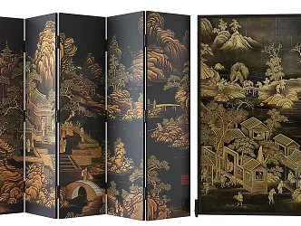 New Chinese-style screen partition 3d model