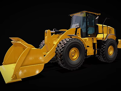 Large Yellow Wheel Loader Machinery With Heavy Duty Front Bucket And Construction Equipment 3d model
