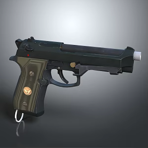pistol semi-automatic pistol automatic pistol modern weapon hot weapon hot weapon gun military 3d model