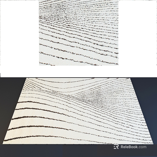 Square Rug With White Background Black Stripes Modern Geometric Pattern Home Decor 3d model 