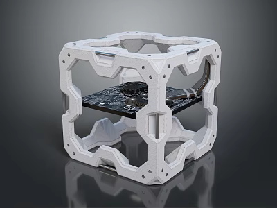 White Hollow Cube Shaped Daily Life Product With Storage Function And Modern Design 3d model