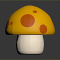 Adorable Yellow Mushroom With Orange Spots And Smiling Face As Tasty Food