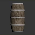 Rustic Wooden Barrel Design With Metal Hoops And Smooth Wooden Surface