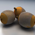 Mesh Wrapped Round Decorative Ornament Set With Display Box And Scattered Pieces