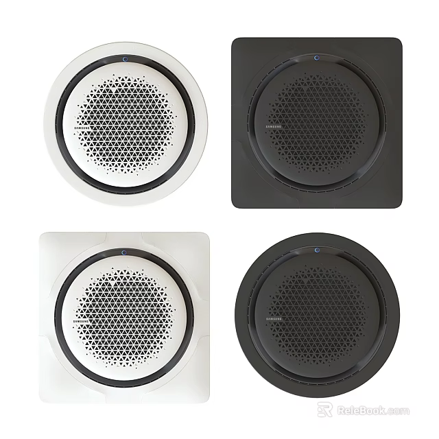 Stylish Home Audio Speakers With Circular Mesh Design And Multiple Color Options 3d model 