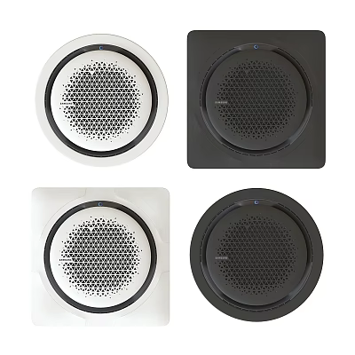 Stylish Home Audio Speakers With Circular Mesh Design And Multiple Color Options 3d model