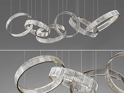 Modern Silver Circular Ring Chandelier With Unique Contemporary Design For Indoor Decoration 3d model