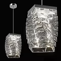 Modern Crystal Chandeliers With Geometric Layered Transparent Glass Hanging Design