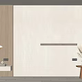 Modern Minimalist Sofa Background Wall Design With Beige Texture Wooden Accents Strip Lighting And Plant