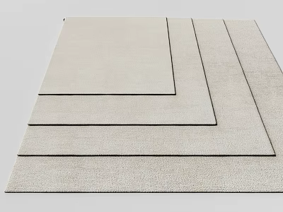 Light Colored Square Rugs Soft Textured Stacked For Modern Home Decor 3d model