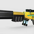 Futuristic Yellow And Black Weapon With Scope And Tech Design 3d model