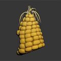 Unique Yellow Corn Shaped Decorative Structure With Tassels And Hollow Design