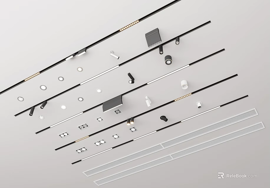 LED Recessed Downlights And Spotlights Ceiling Lighting Fixtures For Modern Home Decoration 3d model 