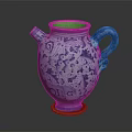 Elegant Blue And White Ceramic Ewer With Floral Patterns Double Handles And Traditional Design
