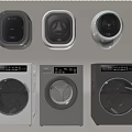 Different Style Washing Machines in White Gray and Black Colors