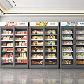 Upright Display Refrigerators Stocked With Assorted Beverages Fruits Vegetables And Goods