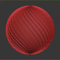 Red Reflective Disco Ball Stage Equipment With Shiny Stripes And Glossy Surface