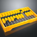 Yellow Frame Abacus With Black And Yellow Beads On Metal Rods As Household Item