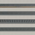 Gray Long Grooved Construction Components With Uniform Strip And Groove Design 3d model