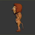 Happy Cartoon Lion Character With Red Mane Yellow Body And White Belly