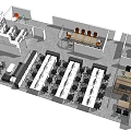 Modern Public Office Space Layout With Workstations Office Chairs And Meeting Table