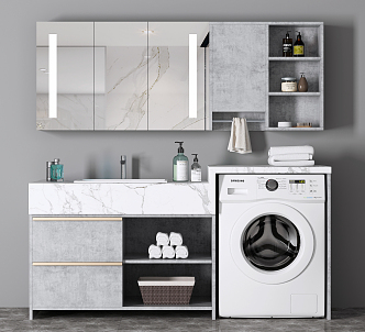 modern washing machine cabinet laundry cabinet 3d model