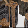 Wooden Logs And Boards Neatly Stacked As Detailed Timber Model