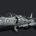 Military Gray Fighter Jet With Number 02 Cockpit And Weapon Mounts