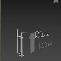 Black Modern Bathroom Faucet Set With Varied Curved Shapes And Sleek Design