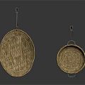 Woven Hanging Baskets For Household Use With Hooks In Two Sizes