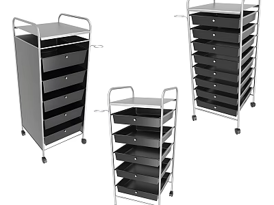 Modern Design Storage Cabinet Racks With Wheels Multiple Drawers And Metal Frame 3d model