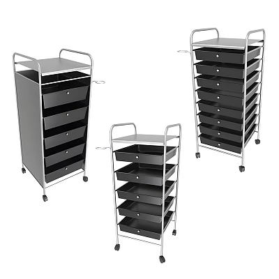 Modern Design Storage Cabinet Racks With Wheels Multiple Drawers And Metal Frame 3d model