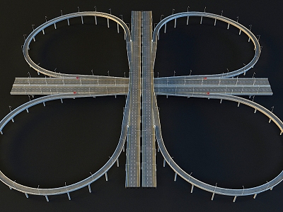 modern highway 3d model