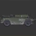 Green Armored Military Vehicle 0423 With Four Wheeled Design And Mounted Equipment