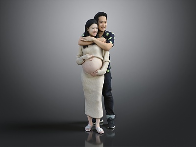 Modern Double Couple Wife 3d model