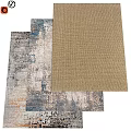 Modern Square Rugs With Various Patterns And Soft Texture For Home Decor 3d model