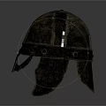 Ancient Metal Helmet With Face Guard And Vintage Historical Warrior Design