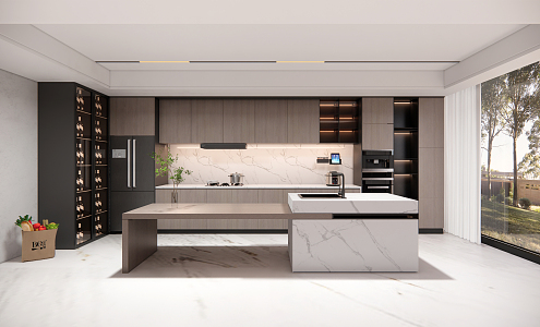 modern kitchen space 3d model